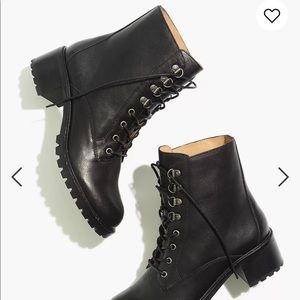 Madewell The Julien Lace up Lugsole Boot in Leather